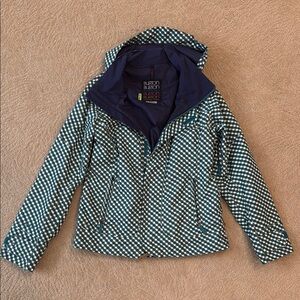 Burton Blue and White Checkered Ski Jacket